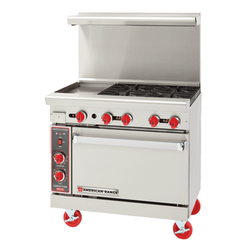 American Range ARGF-24G-2B-C 36" Green Flame Gas Restaurant Range