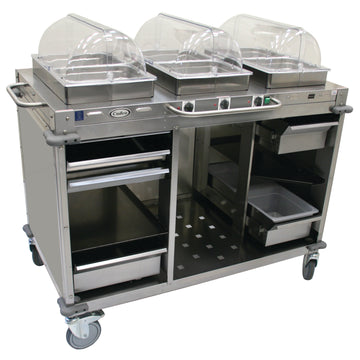 Cadco CBC‑HHH 3‑Bay Heated Food Service Cart