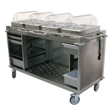 Cadco CBC‑HHHH 4‑Bay Heated Food Service Cart
