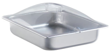 Cadco SPL‑2P Stainless Half Size Steam Pan w/Clear Dome Lid