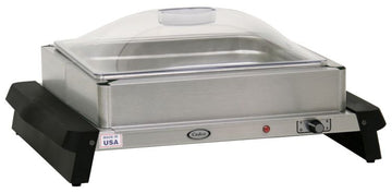 Cadco WTBS‑12P Small Electric Buffet Server with Poly Dome Lid