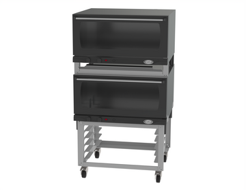 Cadco XAFS‑183‑2 (2) Full Size Convection Ovens with Manual Controls & Stand